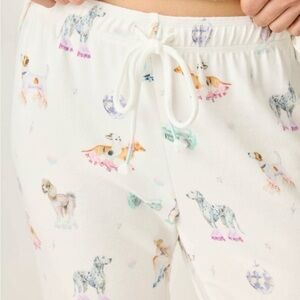 PJ Salvage White Dog Print Pajama Pants